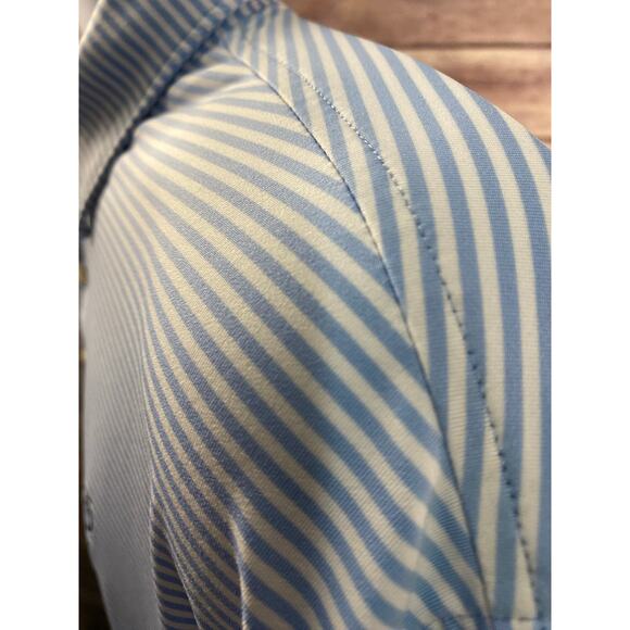 Peter Millar PGA Golf Stripe Pattern Summer Comfort Polo Shirt XL Mens Blue - Picture 7 of 7